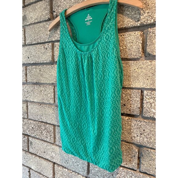 PrAna Womens Green Tank Top S Aztec Pattern Sleeveless - Picture 2 of 6
